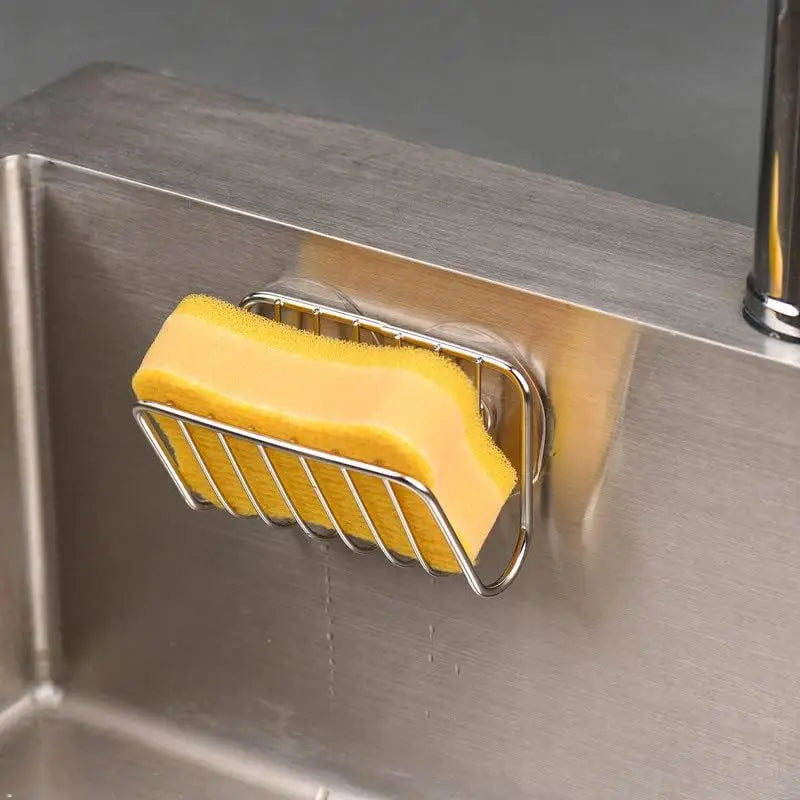 SteelSink Stainless Steel Suction Cup Sponge Holder – Kitchen Sink Caddy