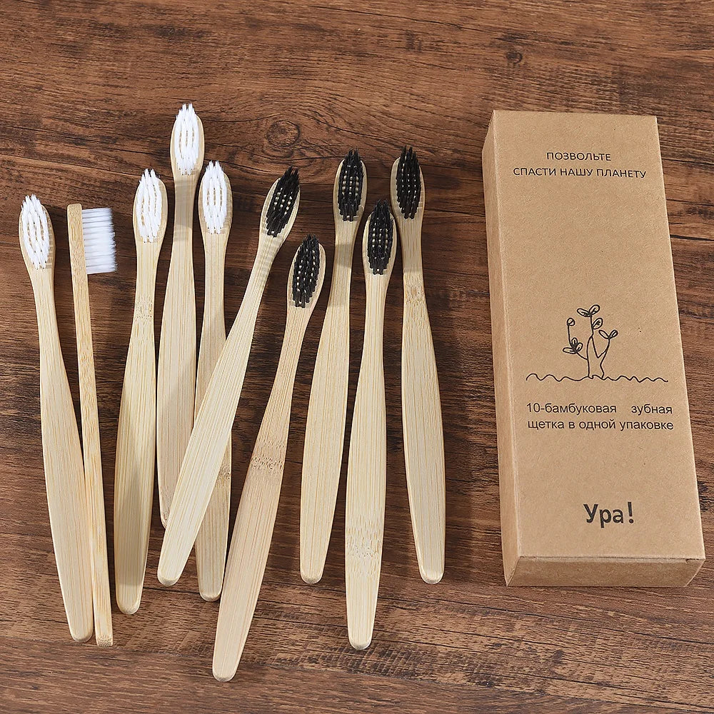BambooSmile Natural Bamboo Toothbrush Set
