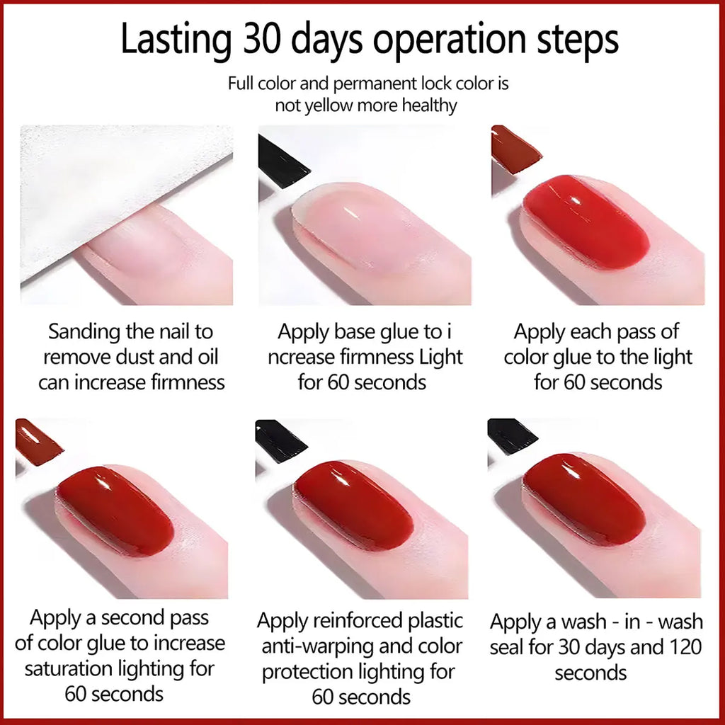 Gel Nail Polish Set – 6 Classic Colors, 8ml Bottles