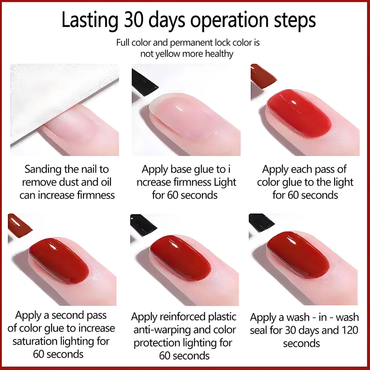 Gel Nail Polish Set – 6 Classic Colors, 8ml Bottles