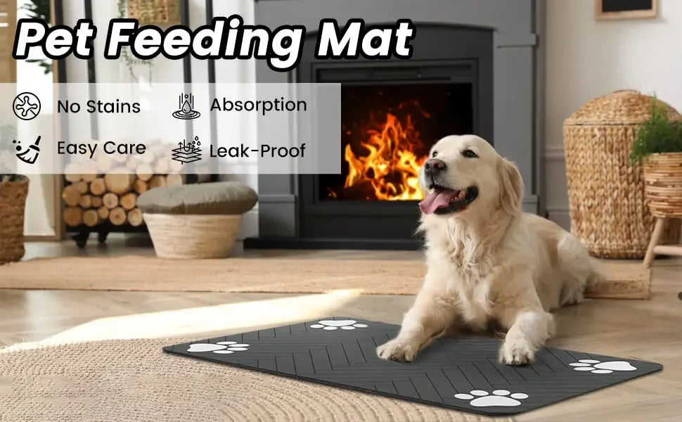 Quick-Dry Pet Feeding Mat – Absorbent Rubber-Backed Placemat