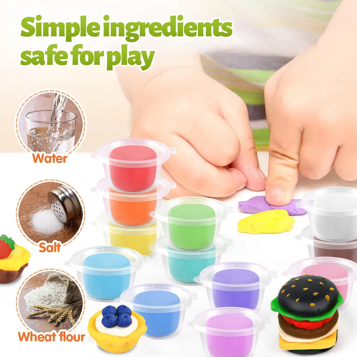 Kids Play Dough Kitchen Set – Modeling Clay with Molds & Tools