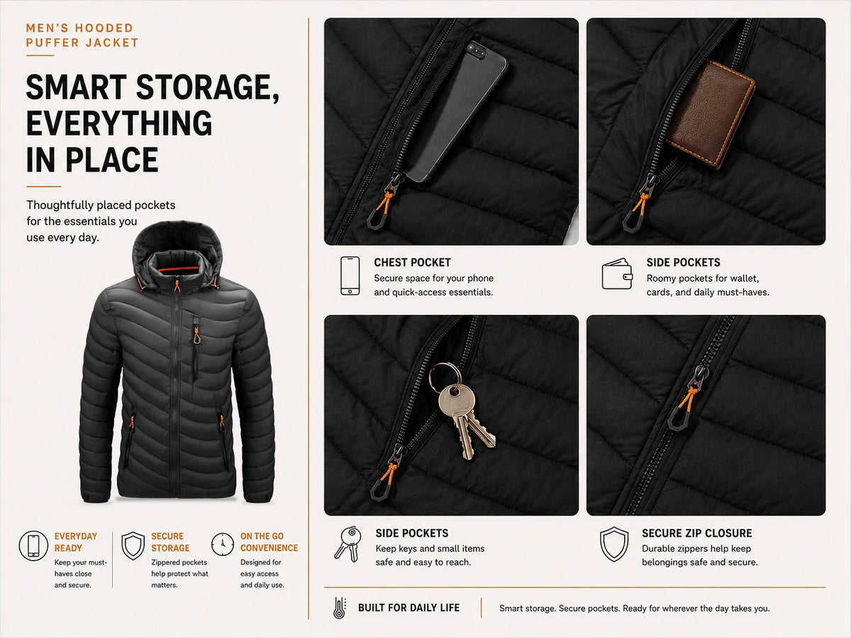 Men's Lightweight Hooded Puffer Jacket