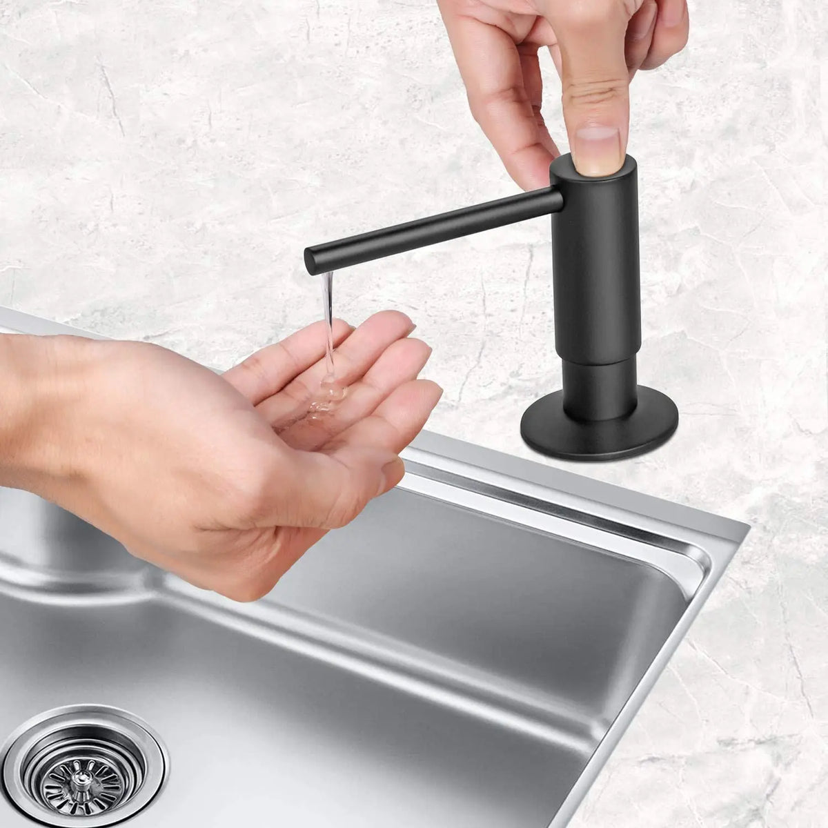 Matte Black Liquid Soap Dispenser with Brass Pump, 500ml