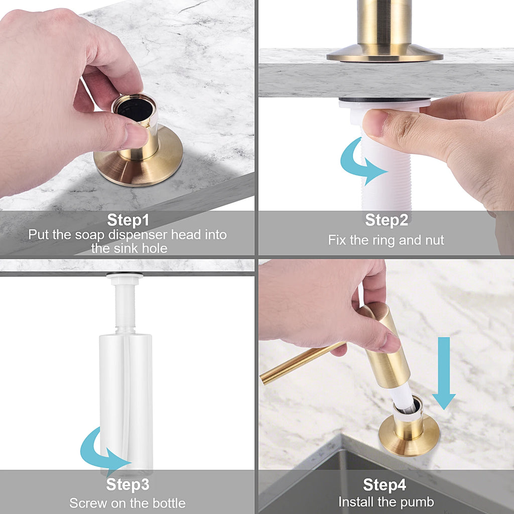 Matte Black Liquid Soap Dispenser with Brass Pump, 500ml