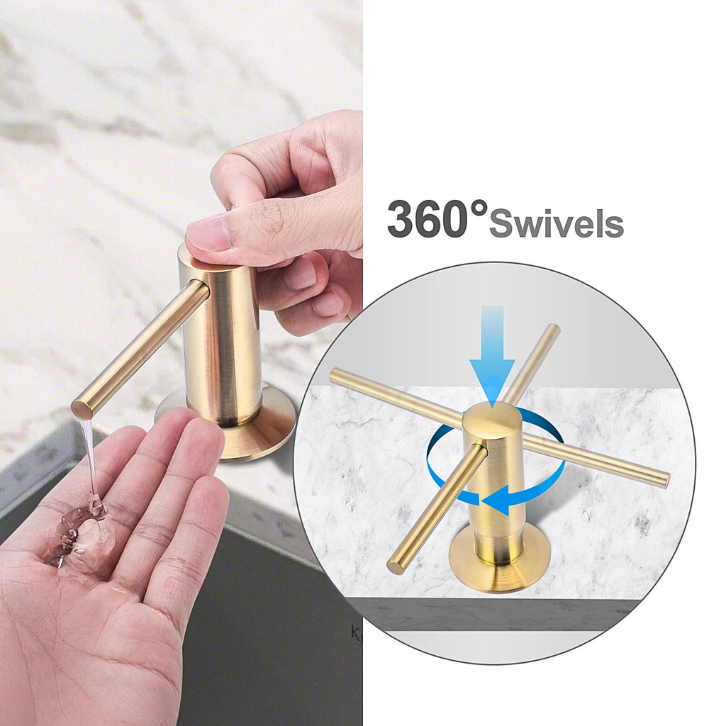 Matte Black Liquid Soap Dispenser with Brass Pump, 500ml