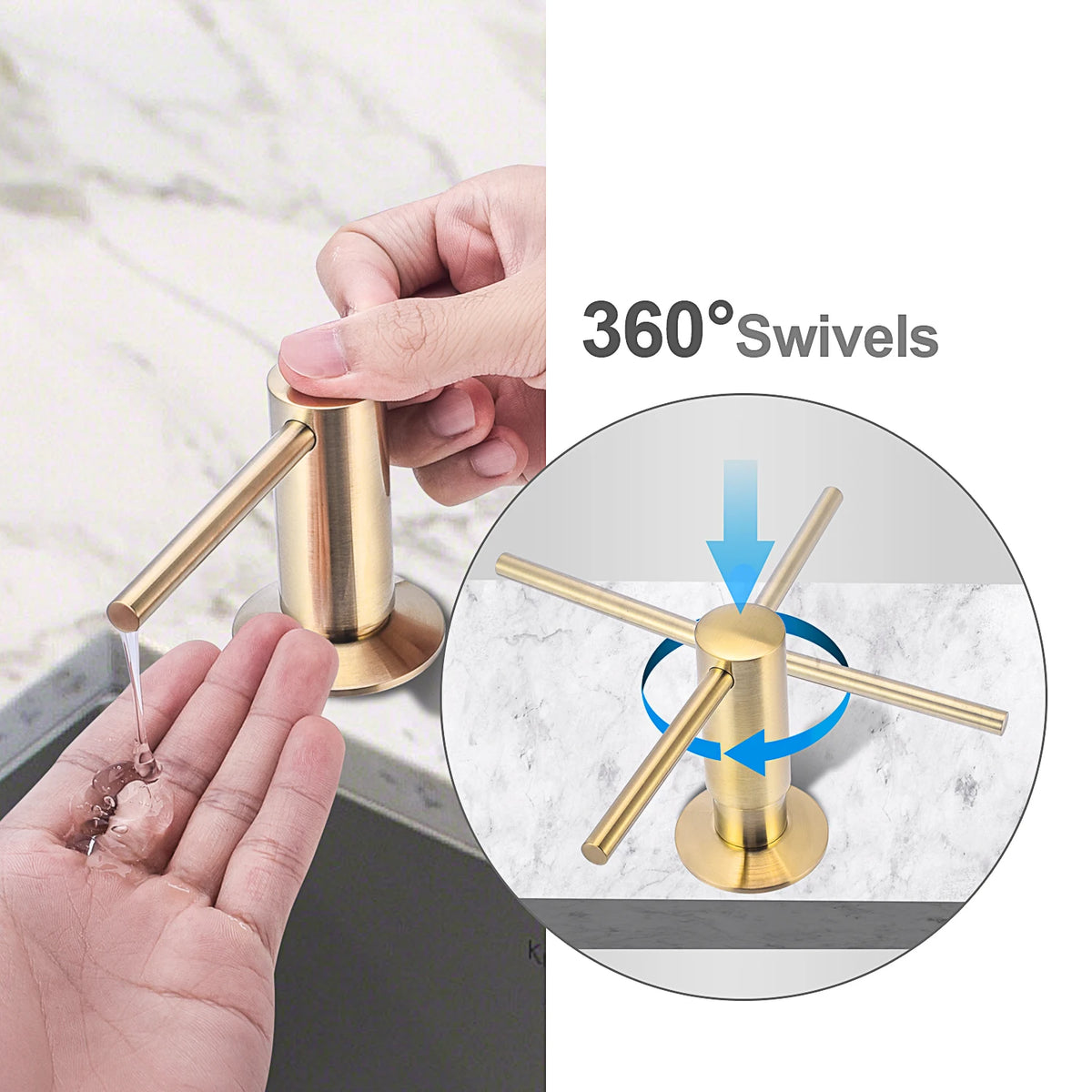 Matte Black Liquid Soap Dispenser with Brass Pump, 500ml